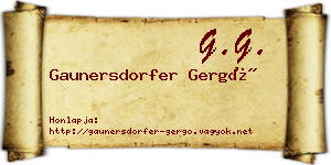 Gaunersdorfer Gergő névjegykártya